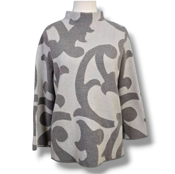 CHICO'S | PRINTED STRUCTURED MOCK-NECK SWEATER - Picture 2 of 16